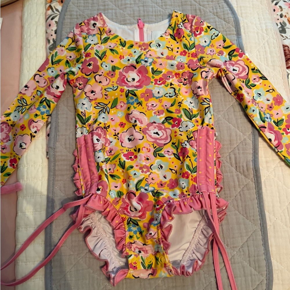 SweetHoney 2t Swim One Piece - Yellow and Pink